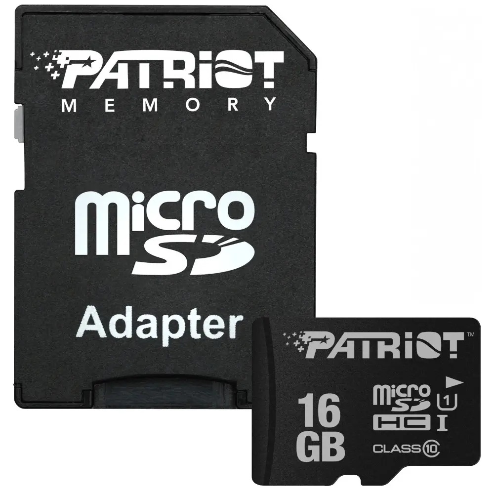 Карта пам`ятi MicroSDHC 16GB UHS-I Class 10 Patriot LX + SD-adapter (PSF16GMCSDHC10)